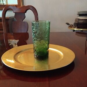 Vtg Green glassware
